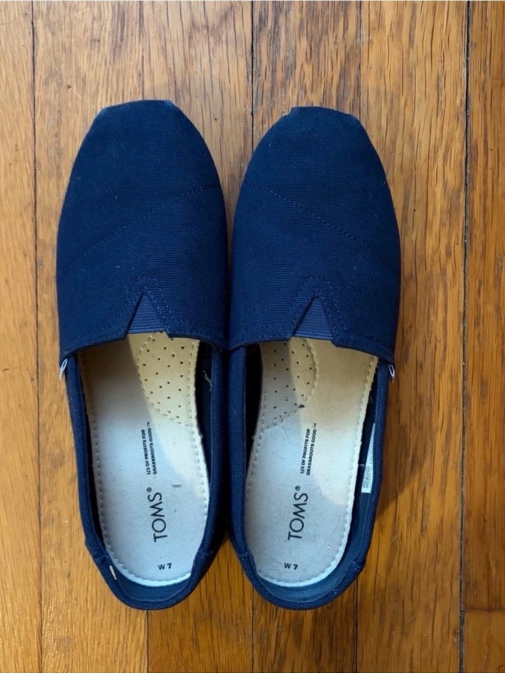 Toms Navy Canvas Women’s Slip-On Loafers